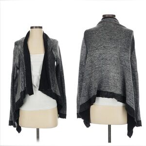 Feel the Piece Terre Jacobs Women Cashmere Wool Gray Cardigan Sweater Lagenlook